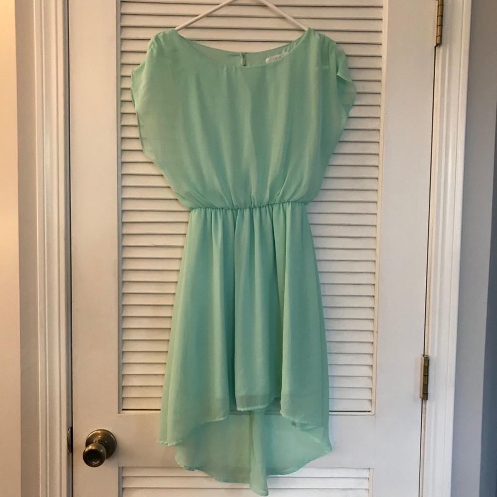 Mint Short Sleeve High/Low Dress
